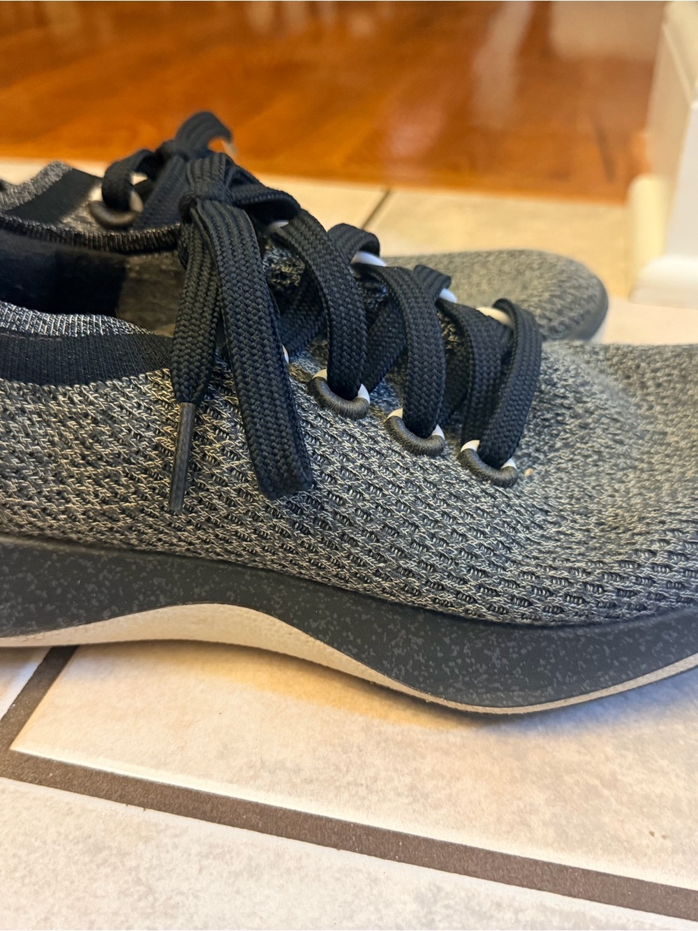 Men's Allbirds Knit Lace-Up Casual Sneakers - Black/Gray
